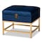 Baxton Studio Aliana Glam and Luxe Navy Blue Velvet Fabric and Gold Finished Metal Small Storage Ottoman 182-11565-Zoro - alternate 1